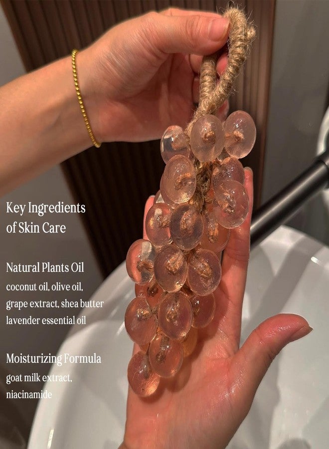 FREEORR Purple Grape Soap on a Rope, Cold-Process Bath Soap, Handmade Grapes Cluster Shaped Soaps, Decorative and Aromatic Artisan Soaps, DIY Home Decor and Gift Choice for Fresh Air, Washing Hands - Image 4